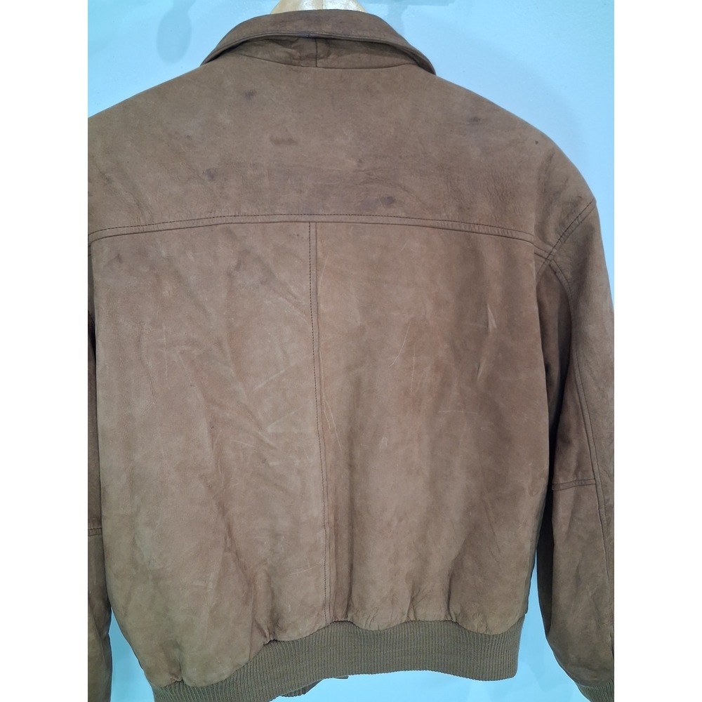 RedHead Mens Brown Distressed Leather Bomber Flight Jacket Large RN 74747 - Picture 5 of 8